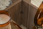 Nordure Mesa de Centro Flavio Nogal Cristal Templado Tablero Melamina 105x65x30 cm