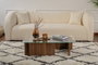 Nordure Mesa de Centro Flavio Nogal Cristal Templado Tablero Melamina 105x65x30 cm