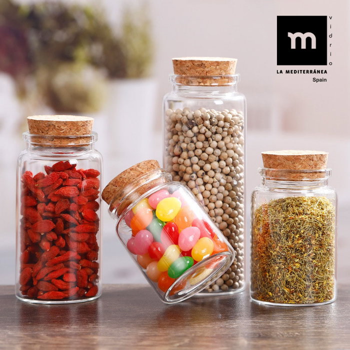 La Mediterranea Tarrito de Vidrio con Tapón de Corcho 55ml