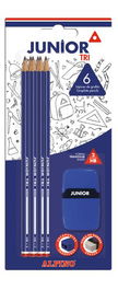 Lapiz De Grafito Alpino Junior - Hb Tri Blister De 6 Y Afilagoma (Set de 25)