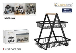 Inde Cesta de Ordenación Metal 2 Niveles 27x17x29 cm (8 Unidades)