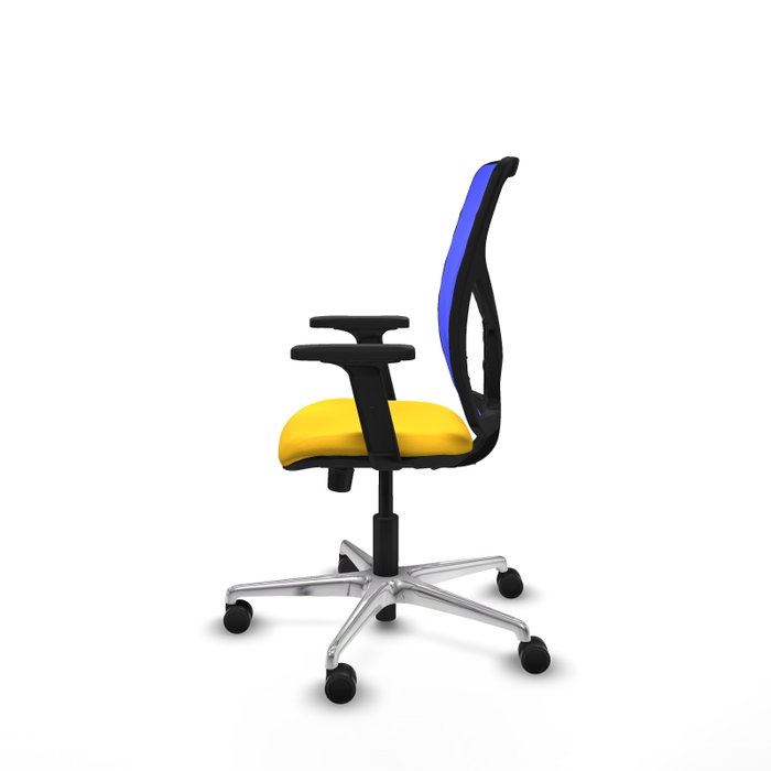 PIQUERAS Y CRESPO Silla de oficina Motilla con mecanismo Sincro, Amarillo y Azul
