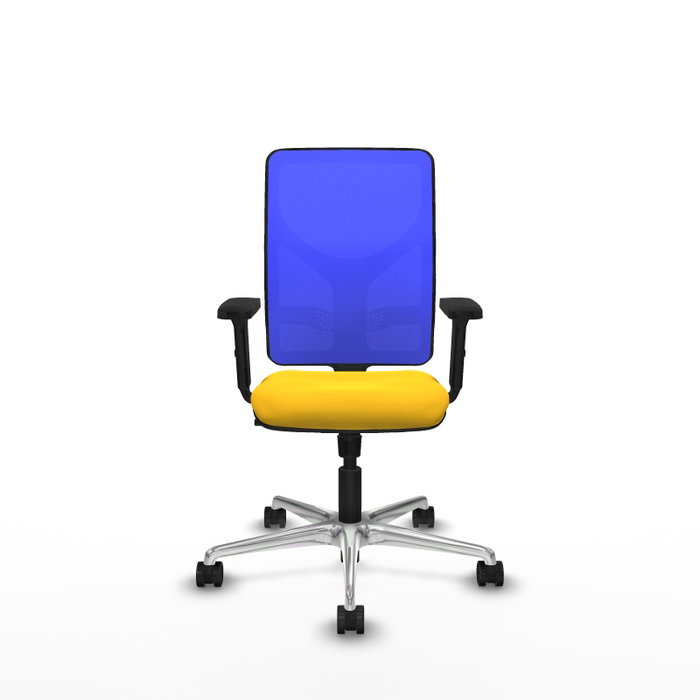 PIQUERAS Y CRESPO Silla de oficina Motilla con mecanismo Sincro, Amarillo y Azul