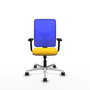 PIQUERAS Y CRESPO Silla de oficina Motilla con mecanismo Sincro, Amarillo y Azul