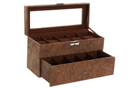 DKD Home Decor Joyero PU MDF 27,5x11x15,5 Marrón