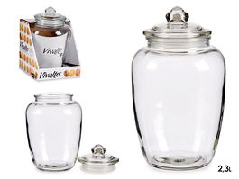 Vivalto Bote Vidrio Hermetico 2,3L Transparente 15x23.8x15 cm (Set de 8)
