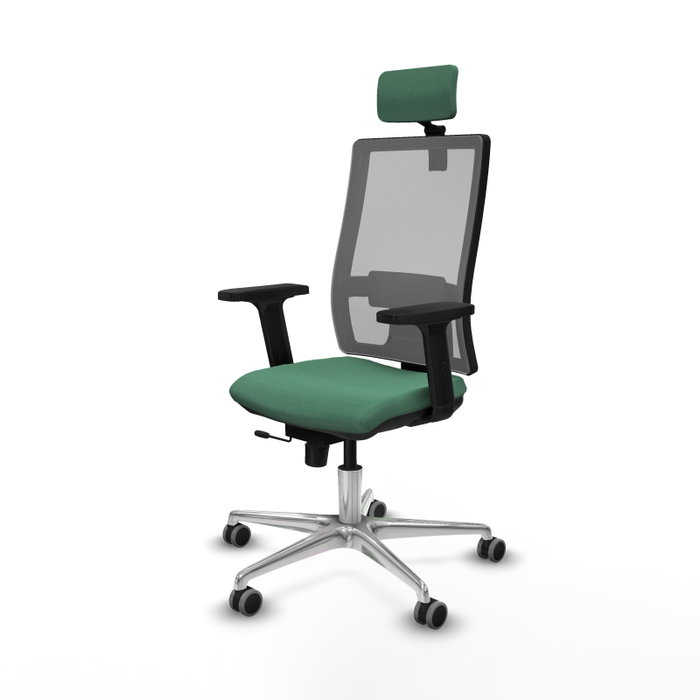 PIQUERAS Y CRESPO Silla de oficina Horna con mecanismo Sincro/Traslack Verde esmeralda y Gris