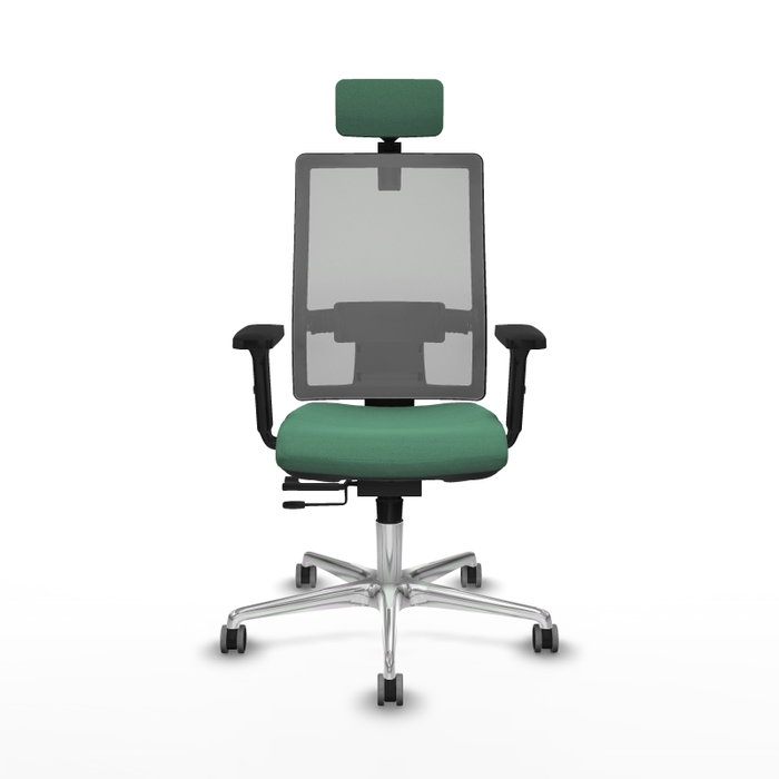 PIQUERAS Y CRESPO Silla de oficina Horna con mecanismo Sincro/Traslack Verde esmeralda y Gris