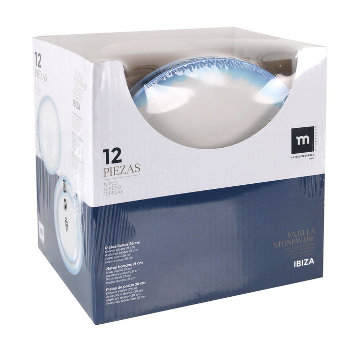 Vajilla Ibiza 12 Piezas - La Mediterranea (2 Unidades)