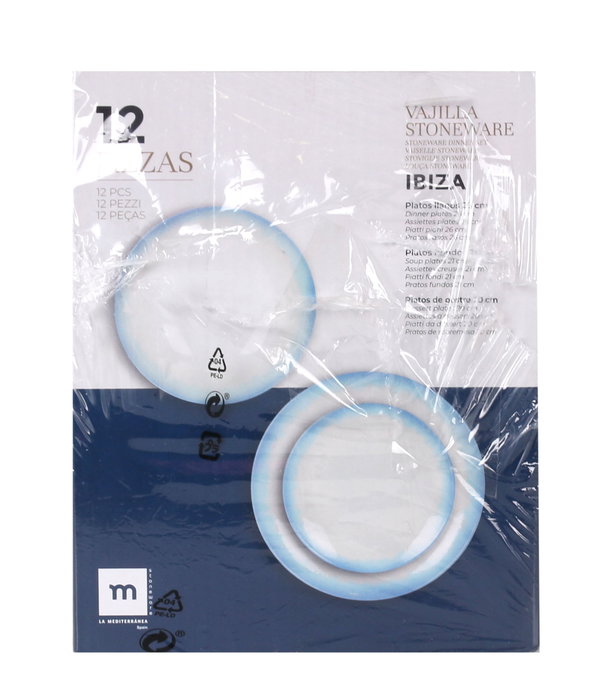 Vajilla Ibiza 12 Piezas - La Mediterranea (2 Unidades)