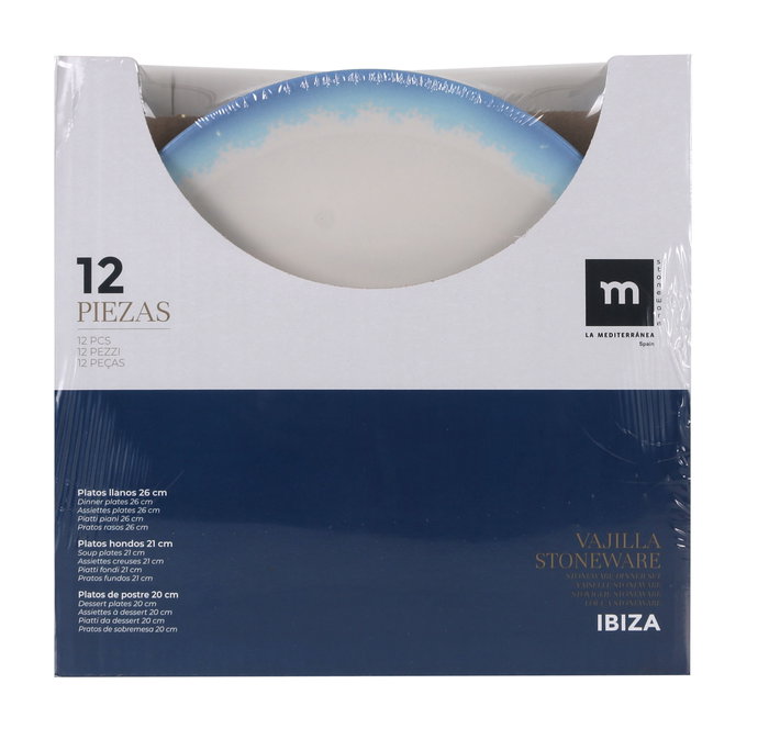 Vajilla Ibiza 12 Piezas - La Mediterranea (2 Unidades)