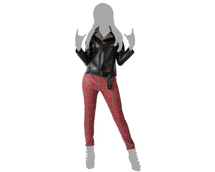 Disfraz Punky Mujer Años 80 Adulto XL Disfraz Temática Siglo XX Multicolor Polyester