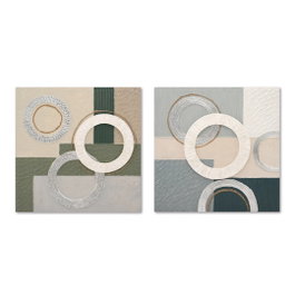 DKD Home Decor Cuadro Lienzo MDF Abstracto 80x80 cm (Pack de 2)