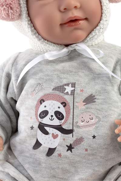 Llorens Muñeca Mimi Llorona Portabebé Espacial 42cm con Cuerpo de Tela y Mecanismo de Sonido