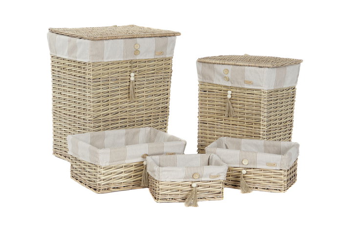 Cesta Ropa Basicos DKD Home Decor Natural Beige 35 x 56 x 47 cm Set de 5
