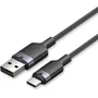 Vention Cable USB 2.0 Tipo-C a USB-A CTNBH para Carga Rápida de 60W y Datos 480Mbps, 2 Metros, Negro, Conectores Niquelados