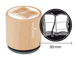 Woodies Sello de madera y caucho libro abierto 33x30mm