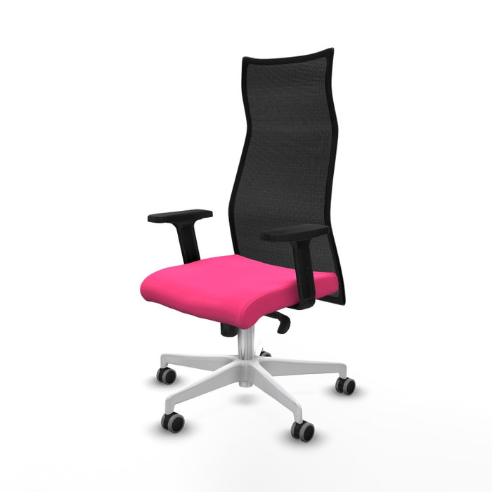 PIQUERAS Y CRESPO Sillón Albacete con Mecanismo Sincro, Similpiel Rosa y Malla Negra PIQUERAS Y CRESPO Sillón Albacete con Mecanismo Sincro, Similpiel Rosa y Malla Negra