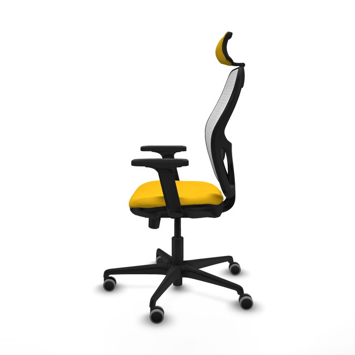 PIQUERAS Y CRESPO Silla de oficina Jorquera con mecanismo Sincro/Traslack, Amarillo y Blanco PIQUERAS Y CRESPO Silla de oficina Jorquera con mecanismo Sincro/Traslack, Amarillo y Blanco