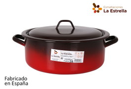 La Estrella Cacerola Esmaltada con Tapa 28 cm 6.3 L Colección Fuego (6 Unidades)