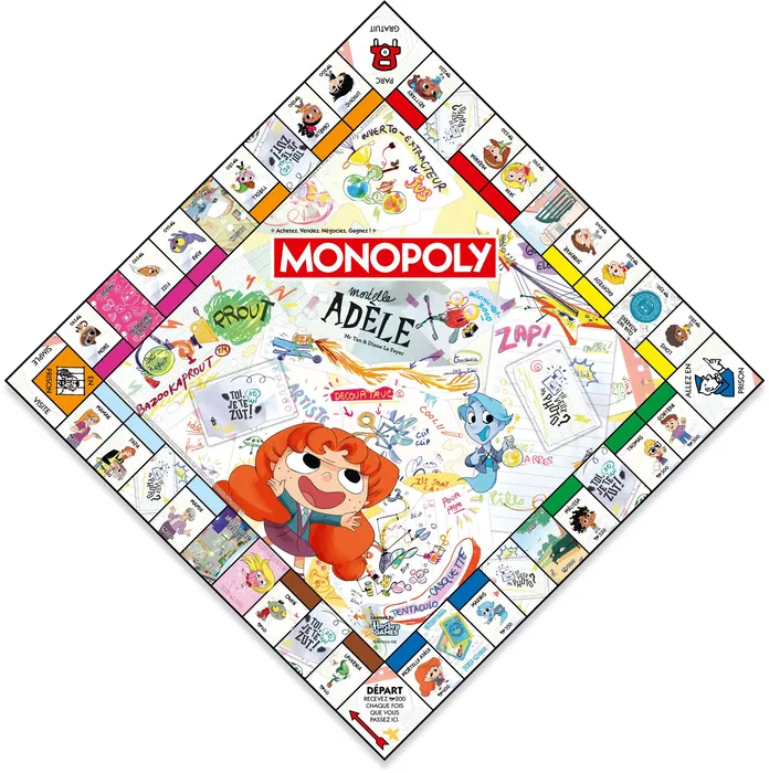 Winning Moves MONOPOLY Mortelle Adele Juego de Mesa MOVIMIENTOS GANADORES A partir de 8 años WIN1742347592909