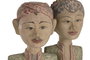 DKD Home Decor Set de 2 Figuras de Madera Tallada Policromía TALLAS INDO 24