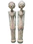 DKD Home Decor Set de 2 Figuras de Madera Tallada Policromía TALLAS INDO 24