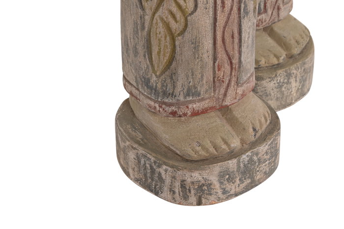 DKD Home Decor Set de 2 Figuras de Madera Tallada Policromía TALLAS INDO 24