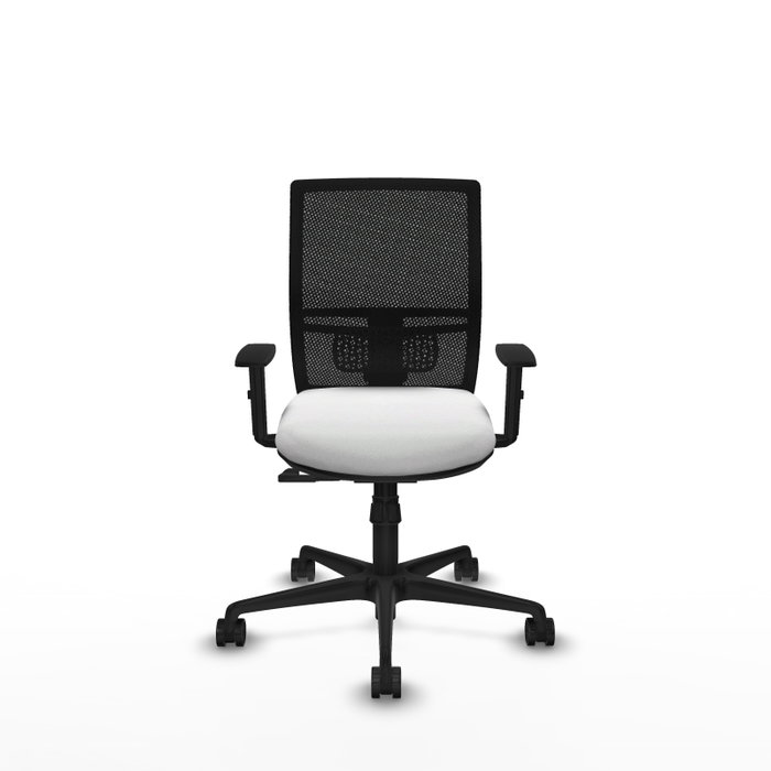 PIQUERAS Y CRESPO Silla de oficina Yunquera con mecanismo Sincro, Tela Blanca y Malla Negra PIQUERAS Y CRESPO Silla de oficina Yunquera con mecanismo Sincro, Tela Blanca y Malla Negra