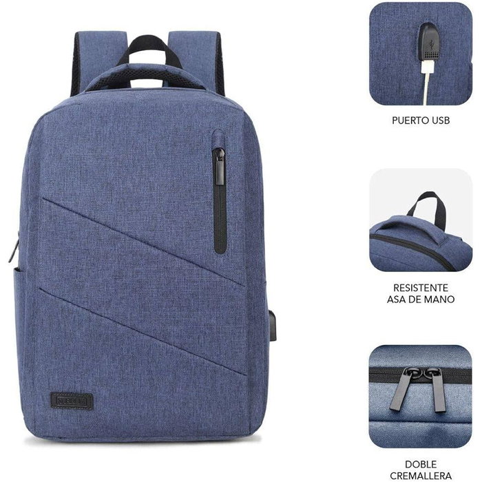 Subblim City Backpack Mochila para Portátil 15,6 pulg. Azul