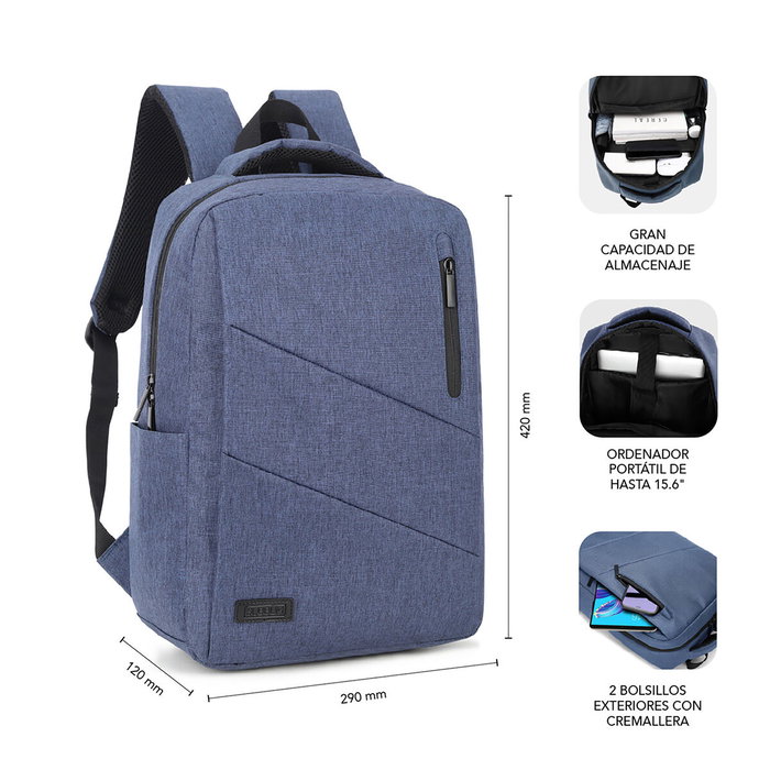 Subblim City Backpack Mochila para Portátil 15,6 pulg. Azul