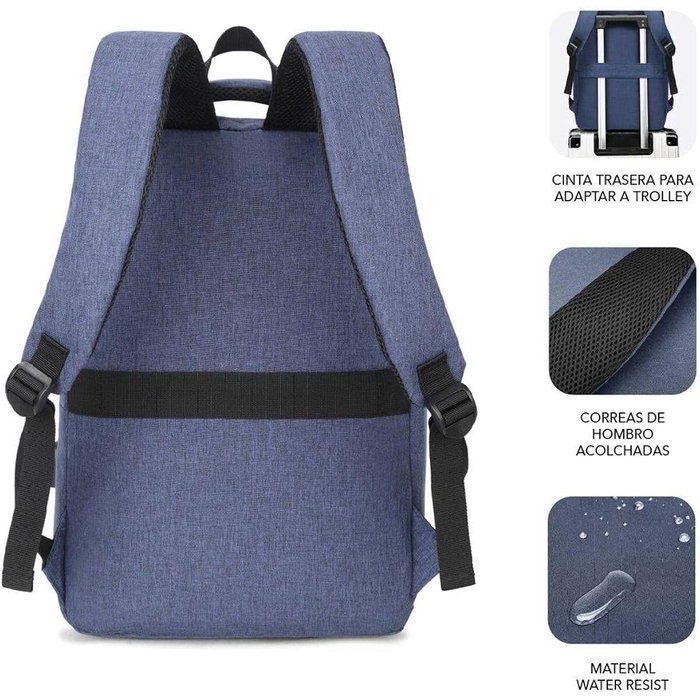 Subblim City Backpack Mochila para Portátil 15,6 pulg. Azul