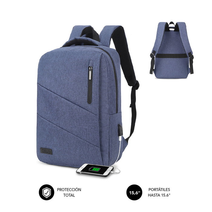 Subblim City Backpack Mochila para Portátil 15,6 pulg. Azul