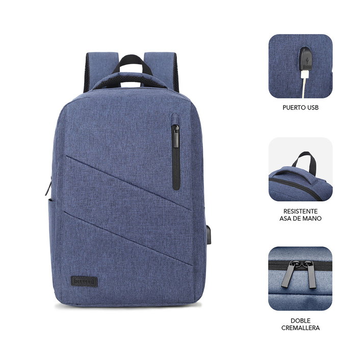 Subblim City Backpack Mochila para Portátil 15,6 pulg. Azul