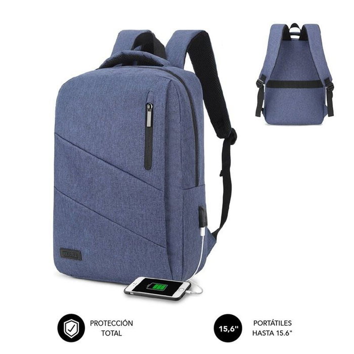 Subblim City Backpack Mochila para Portátil 15,6 pulg. Azul
