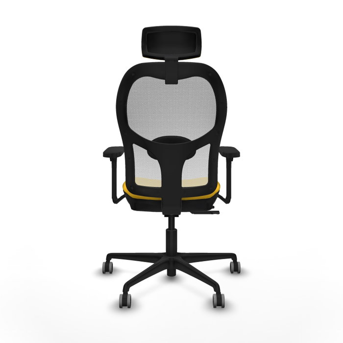 PIQUERAS Y CRESPO Silla de oficina Jorquera Amarillo/Blanco con mecanismo Sincro/Traslack y brazos 3D PIQUERAS Y CRESPO Silla de oficina Jorquera Amarillo/Blanco con mecanismo Sincro/Traslack y brazos 3D