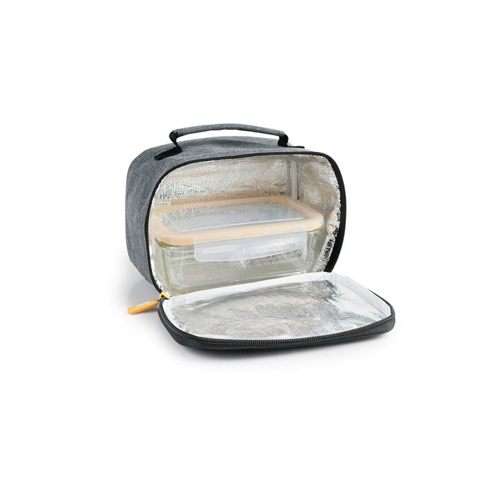Ibili Porta alimentos gris con fiambrera de borosilicato
