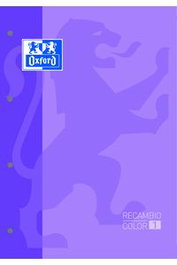 OXFORD Pack de 5 recambios color malva A4 cuadrícula 5x5