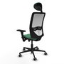 PIQUERAS Y CRESPO Silla de oficina Zulema con mecanismo Sincro/Traslack, Verde esmeralda y Blanco