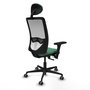 PIQUERAS Y CRESPO Silla de oficina Zulema con mecanismo Sincro/Traslack, Verde esmeralda y Blanco