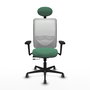 PIQUERAS Y CRESPO Silla de oficina Zulema con mecanismo Sincro/Traslack, Verde esmeralda y Blanco