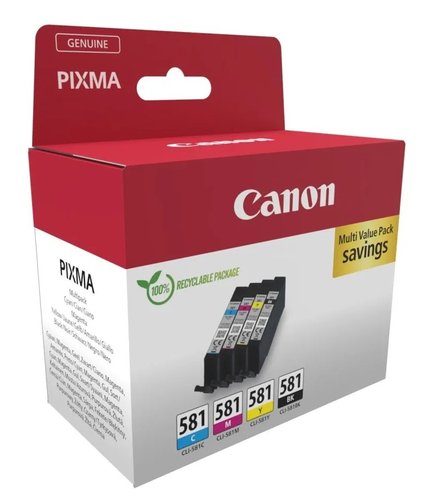 Canon CLI-581 Multipack de 4 Cartuchos (BK/C/M/Y) Original