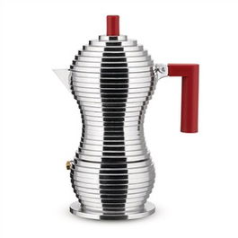 Alessi MDL02/3RFM Cafetera Pulcina 3 Tazas Apto para Inducción Roja