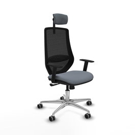 PIQUERAS Y CRESPO Silla de oficina Mardos con mecanismo Sincro, Gris y Negro