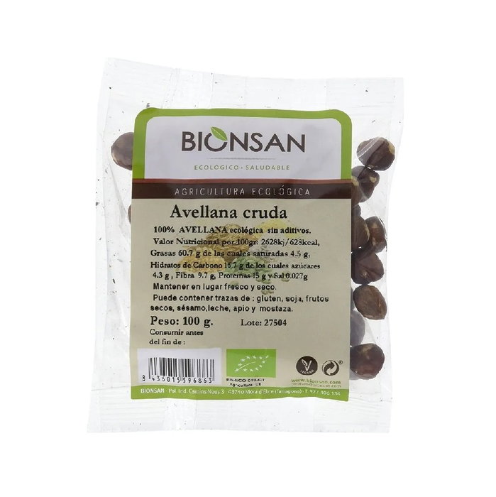 BIONSAN AVELLANA CRUDA proximidad 100 gr