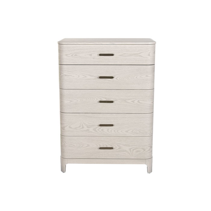 DKD Home Decor Cómoda Tradicional Nelly de 5 cajones, Gris claro