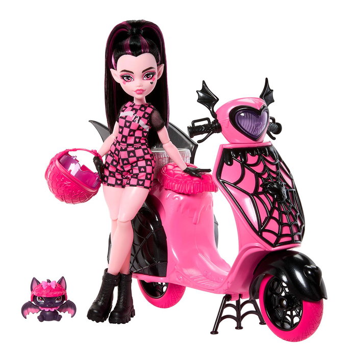 Mattel Monster High Draculaura con su Scooter y Count Fabulous Mattel Monster High Draculaura con su Scooter y Count Fabulous