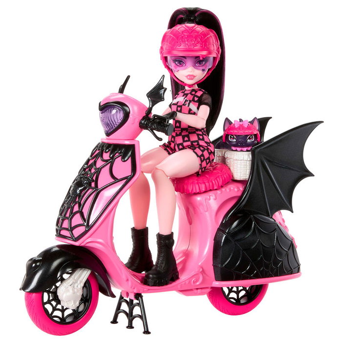Mattel Monster High Draculaura con su Scooter y Count Fabulous Mattel Monster High Draculaura con su Scooter y Count Fabulous