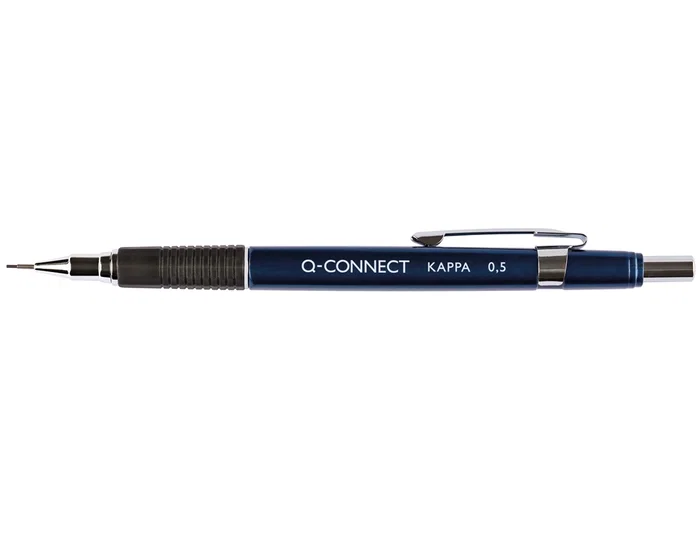 Q-connect Portaminas Kappa 0,5 mm con Sujeción de Caucho y Punta Retráctil