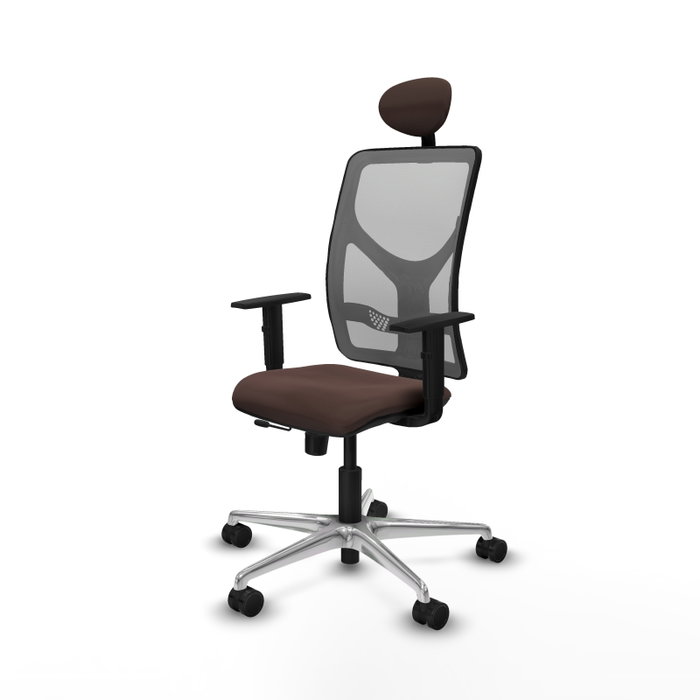 PIQUERAS Y CRESPO Silla de oficina Motilla con mecanismo Sincro/Traslack, marrón y gris PIQUERAS Y CRESPO Silla de oficina Motilla con mecanismo Sincro/Traslack, marrón y gris